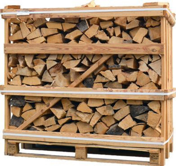 Caisse de bois de chauffage en hêtre séché au four (1,1 m3)
